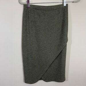 LOGO sz XS skirt gray green wrap look midi length  Oversized